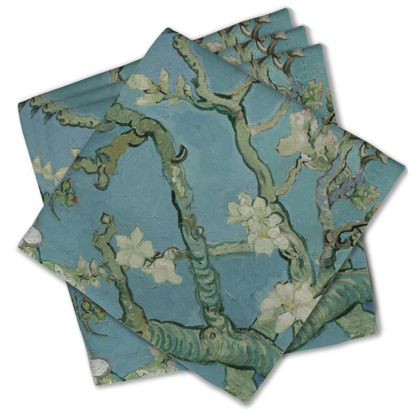 Custom Almond Blossoms (Van Gogh) Cloth Cocktail Napkins - Set of 4