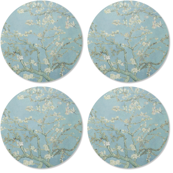 Almond Blossoms (Van Gogh) Coaster Round Rubber Back - Apvl