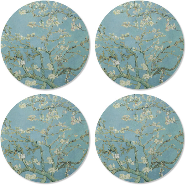 Almond Blossoms (Van Gogh) Coaster Round Rubber Back - Apvl