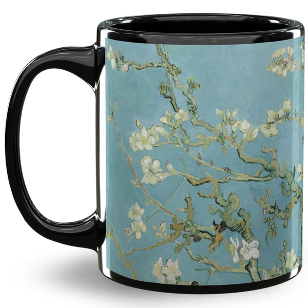 Custom Almond Blossoms (Van Gogh) 11 Oz Coffee Mug - Black