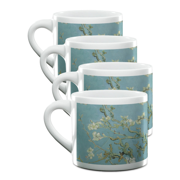 Custom Almond Blossoms (Van Gogh) Double Shot Espresso Cups - Set of 4