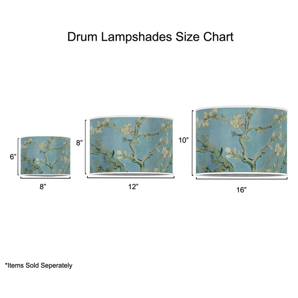 Almond Blossoms (Van Gogh) Drum Lampshades - Sizing Chart