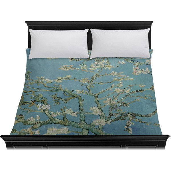 Almond Blossoms (Van Gogh) Duvet Cover - King - On Bed - No Prop