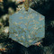 Almond Blossoms (Van Gogh) Frosted Glass Ornament - Hexagon (Lifestyle)