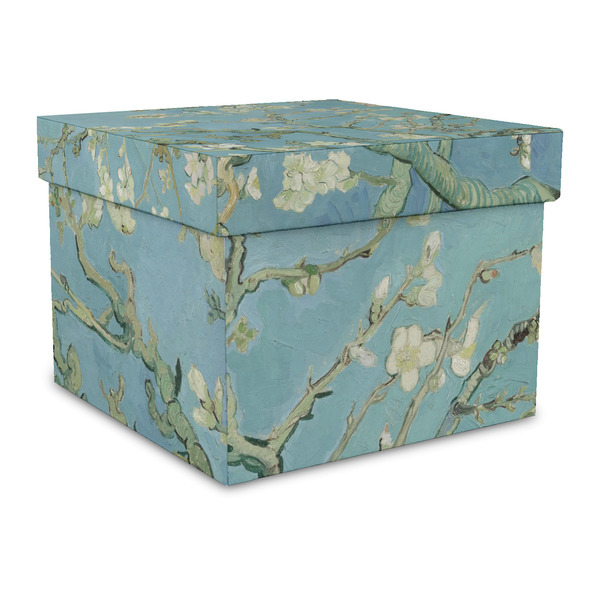 Custom Almond Blossoms (Van Gogh) Gift Box with Lid - Canvas Wrapped - Large