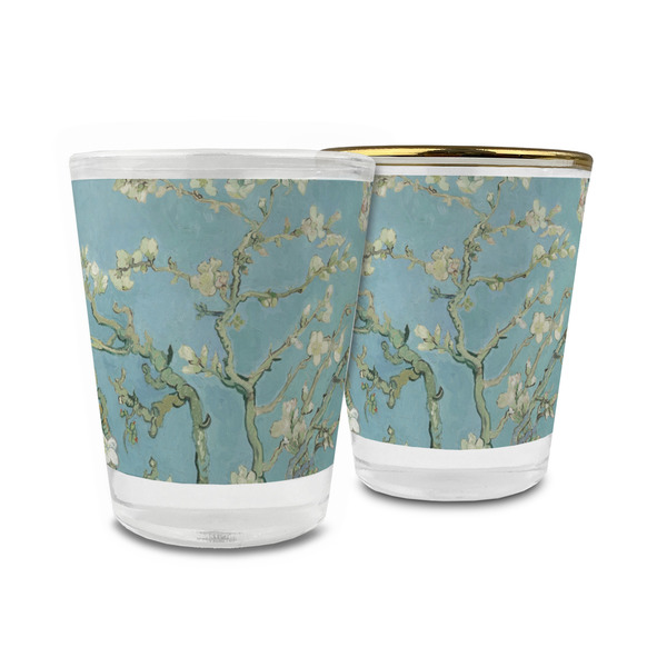Custom Almond Blossoms (Van Gogh) Glass Shot Glass - 1.5 oz