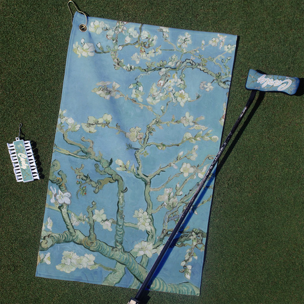 Custom Almond Blossoms (Van Gogh) Golf Towel Gift Set
