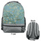 Almond Blossoms (Van Gogh) Large Backpack - Gray - Front & Back View