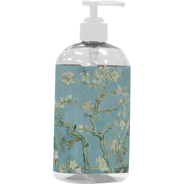 Custom Almond Blossoms (Van Gogh) Plastic Soap / Lotion Dispenser (16 oz - Large - White)