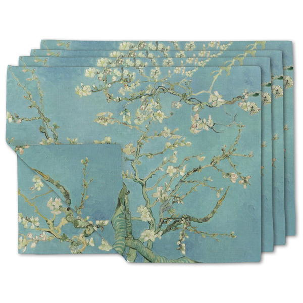 Custom Almond Blossoms (Van Gogh) Double-Sided Linen Placemat - Set of 4