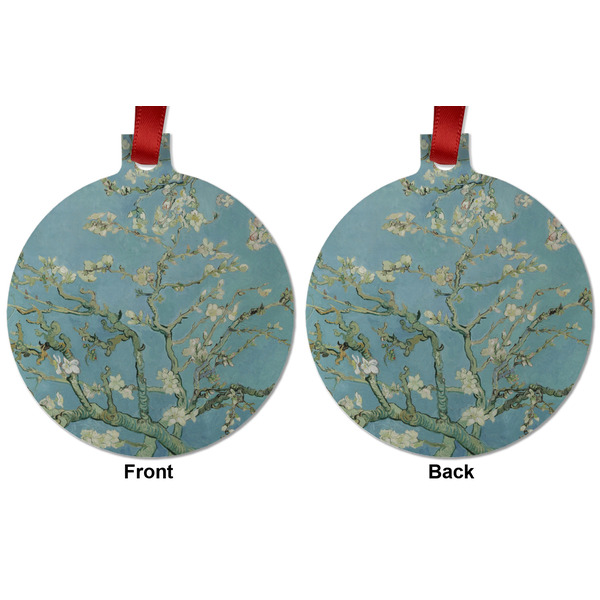 Almond Blossoms (Van Gogh) Metal Ball Ornament - Front and Back