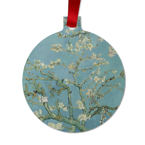 Custom Almond Blossoms (Van Gogh) Metal Ball Ornament - Double Sided