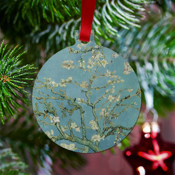 Almond Blossoms (Van Gogh) Metal Ball Ornament - Lifestyle
