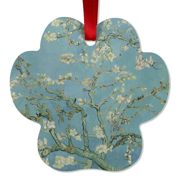Custom Almond Blossoms (Van Gogh) Metal Paw Ornament - Double Sided
