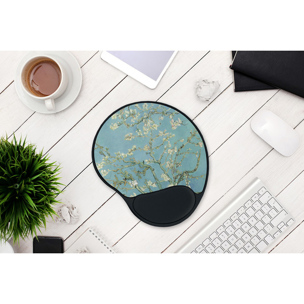 Almond Blossoms (Van Gogh) Mouse Pad with Wrist Rest - LIFESYTLE 1