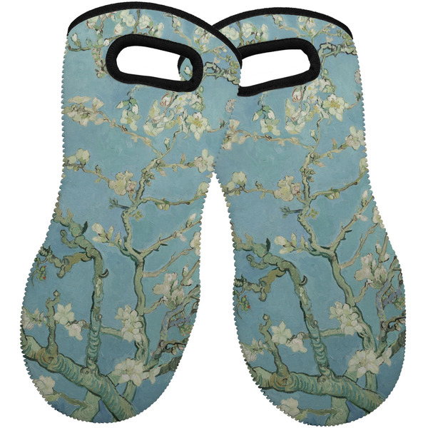 Custom Almond Blossoms (Van Gogh) Neoprene Oven Mitts - Set of 2