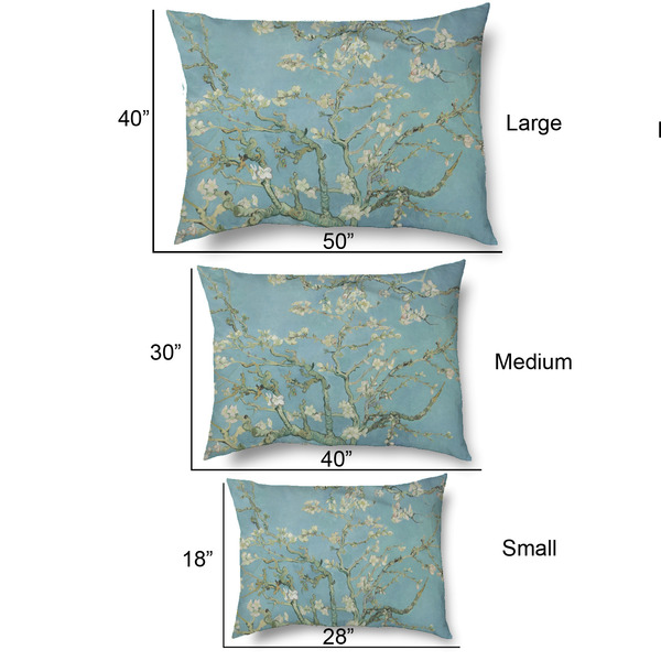 Almond Blossoms (Van Gogh) Outdoor Dog Beds - SIZE CHART
