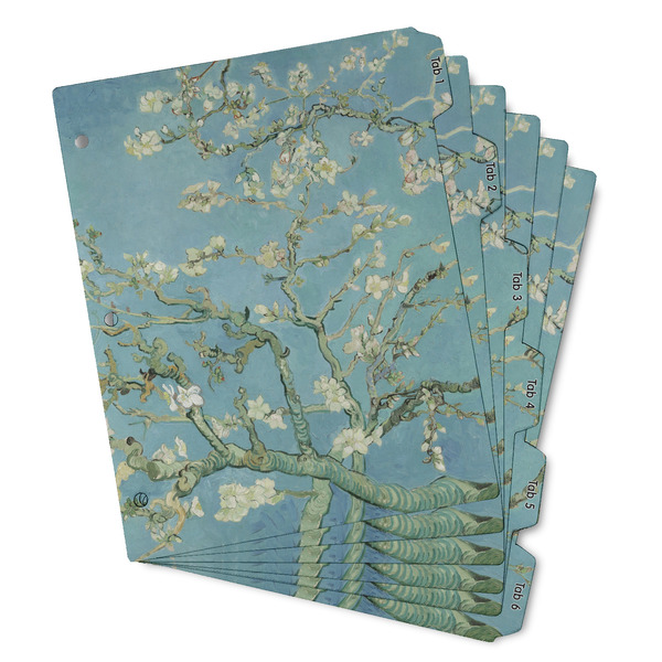 Custom Almond Blossoms (Van Gogh) Binder Tab Divider - Set of 6