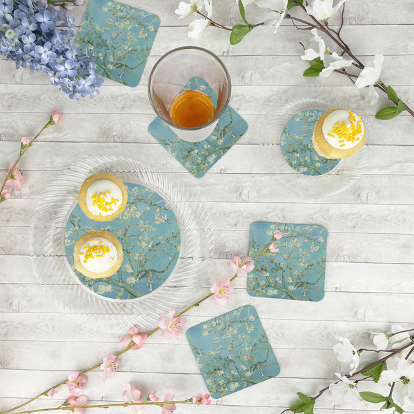 Almond Blossoms (Van Gogh) Paper Coasters - In Context