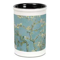 Almond Blossoms (Van Gogh) Ceramic Pencil Holders - Black