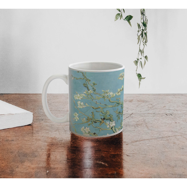 Almond Blossoms (Van Gogh) Personalized Coffee Mug - Lifestyle