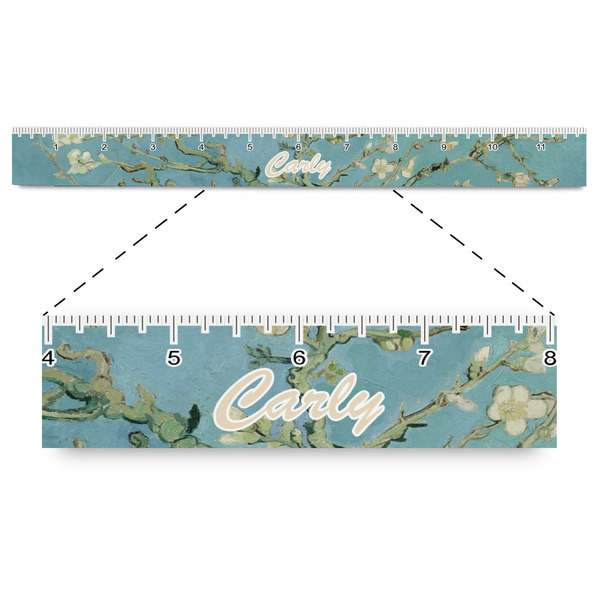 Custom Almond Blossoms (Van Gogh) Plastic Ruler - 12"