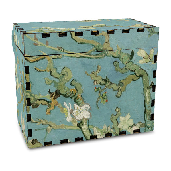 Custom Almond Blossoms (Van Gogh) Wood Recipe Box - Full Color Print