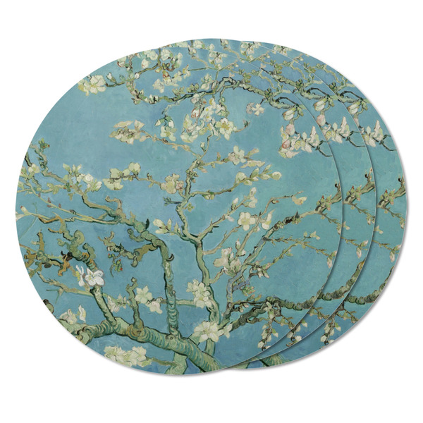 Almond Blossoms (Van Gogh) Round Fridge Magnet - THREE