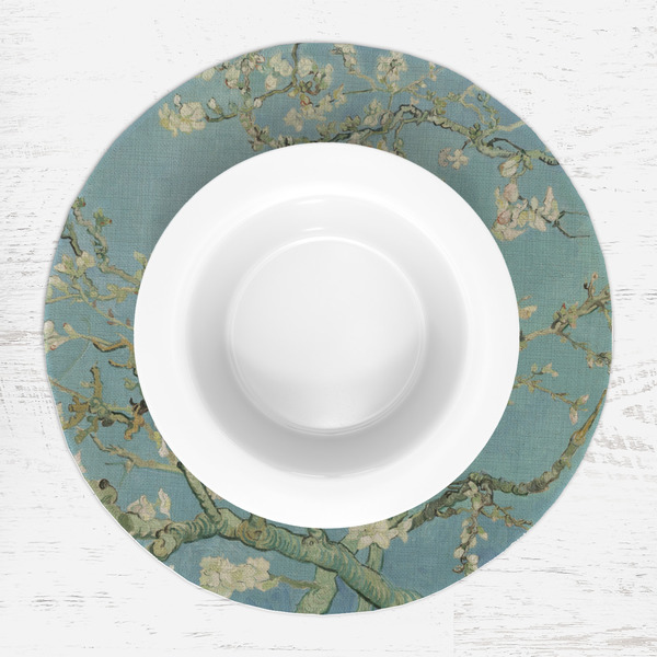 Almond Blossoms (Van Gogh) Round Linen Placemats - LIFESTYLE (single)