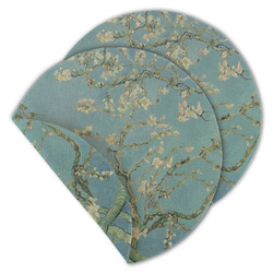 Almond Blossoms (Van Gogh) Round Linen Placemat - Double Sided