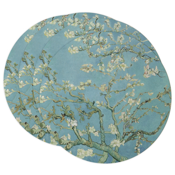 Custom Almond Blossoms (Van Gogh) Round Paper Coasters