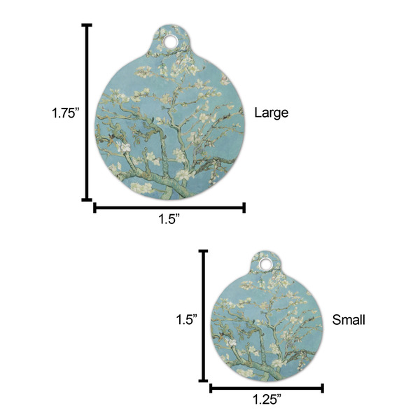 Almond Blossoms (Van Gogh) Round Pet ID Tag - Large - Comparison Scale