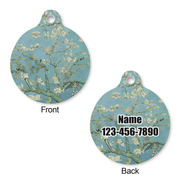 Almond Blossoms (Van Gogh) Round Pet Tag - Front & Back