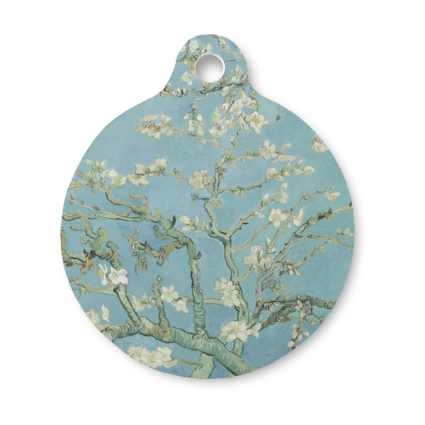 Custom Almond Blossoms (Van Gogh) Round Pet ID Tag - Small