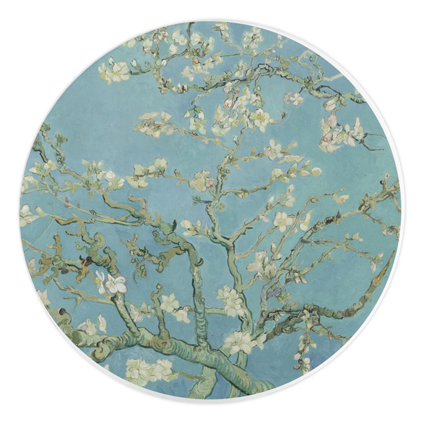 Custom Almond Blossoms (Van Gogh) Round Stone Trivet