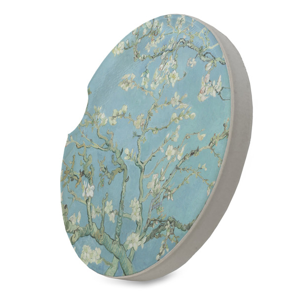 Almond Blossoms (Van Gogh) Sandstone Car Coaster - STANDING ANGLE
