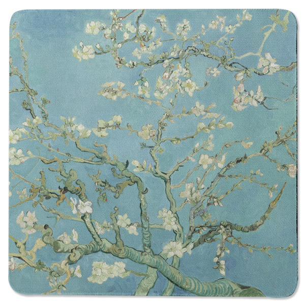 Custom Almond Blossoms (Van Gogh) Square Rubber Backed Coaster