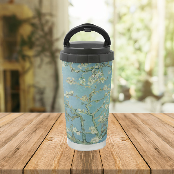 Almond Blossoms (Van Gogh) Stainless Steel Travel Cup Lifestyle
