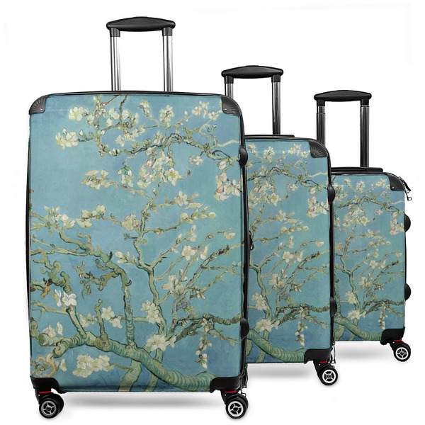 Custom Almond Blossoms (Van Gogh) 3 Piece Luggage Set - 20" Carry On, 24" Medium Checked, 28" Large Checked