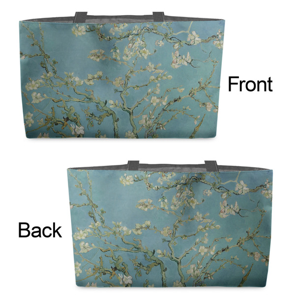 Almond Blossoms (Van Gogh) Tote w/Black Handles - Front & Back Views