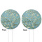 Almond Blossoms (Van Gogh) White Plastic 4" Food Pick - Round - Double Sided - Front & Back