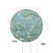 Almond Blossoms (Van Gogh) White Plastic 6" Food Pick - Round - Single Sided - Front & Back