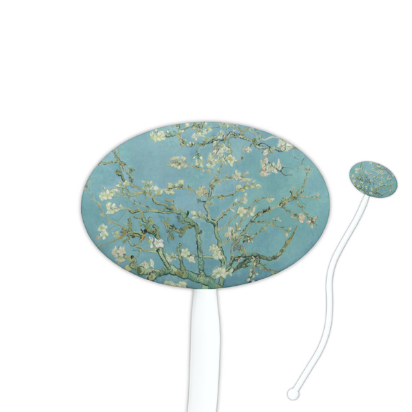 Custom Almond Blossoms (Van Gogh) Oval Plastic Stir Sticks