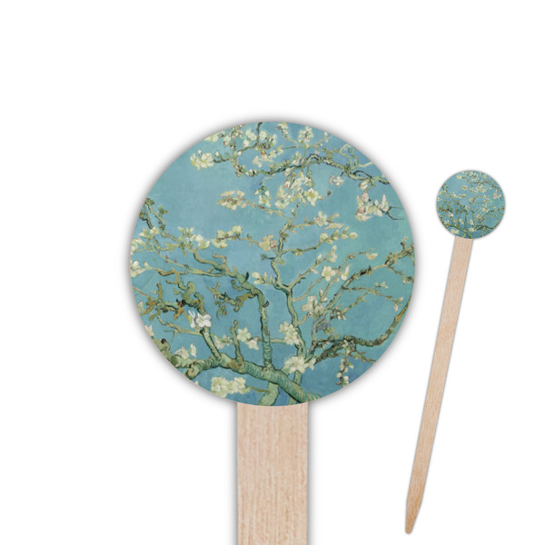 Custom Almond Blossoms (Van Gogh) Round Wooden Food Picks