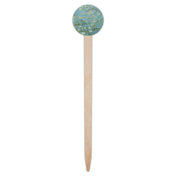 Almond Blossoms (Van Gogh) Wooden 6" Food Pick - Round - Single Pick