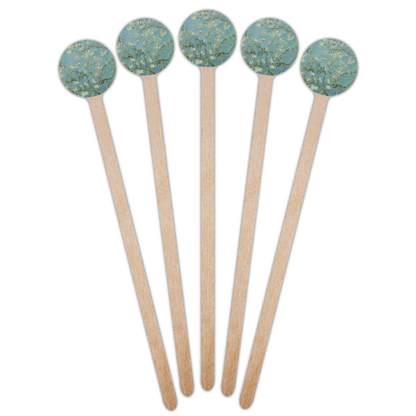 Almond Blossoms (Van Gogh) Wooden 7.5" Stir Stick - Round - Fan View