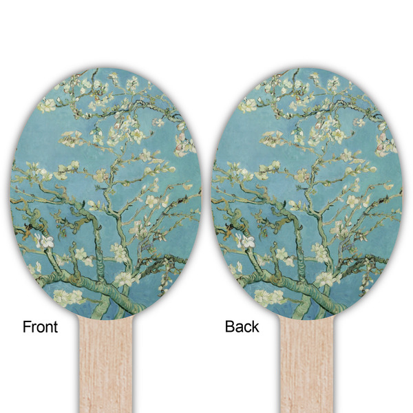Almond Blossoms (Van Gogh) Wooden Food Pick - Oval - Double Sided - Front & Back