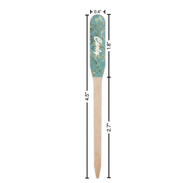 Almond Blossoms (Van Gogh) Wooden Food Pick - Paddle - Dimensions