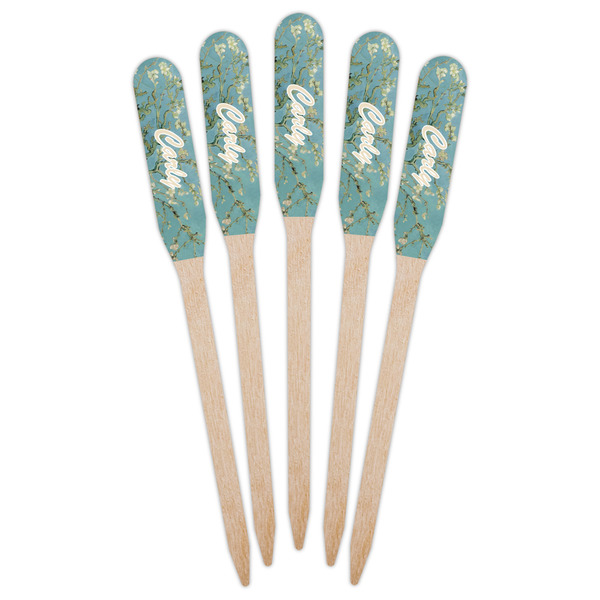 Almond Blossoms (Van Gogh) Wooden Food Pick - Paddle - Fan View