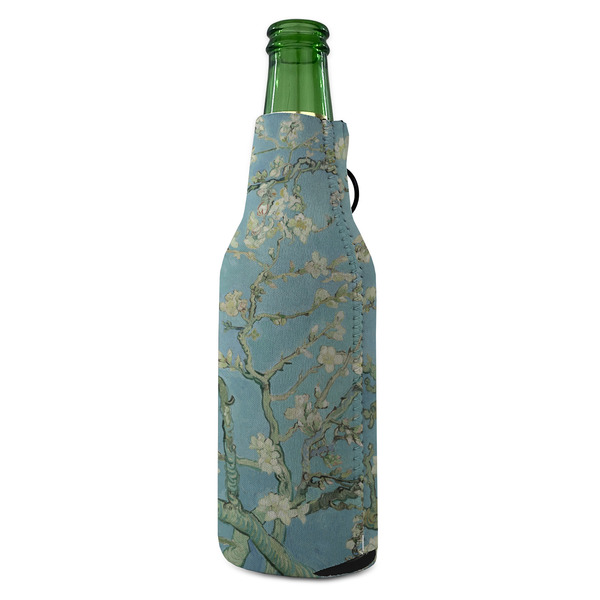 Almond Blossoms (Van Gogh) Zipper Bottle Cooler - ANGLE (bottle)